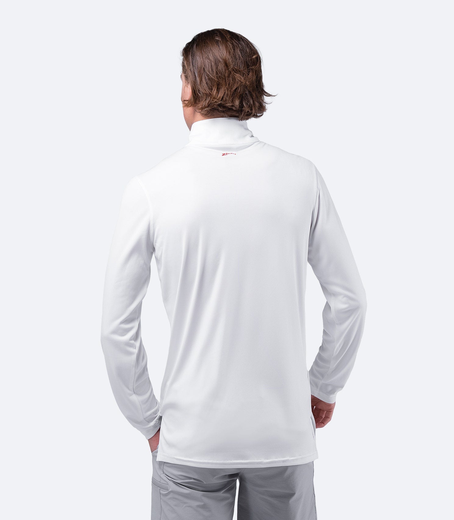 Mens UVActive High Collar 1/4 Zip Top - White-2