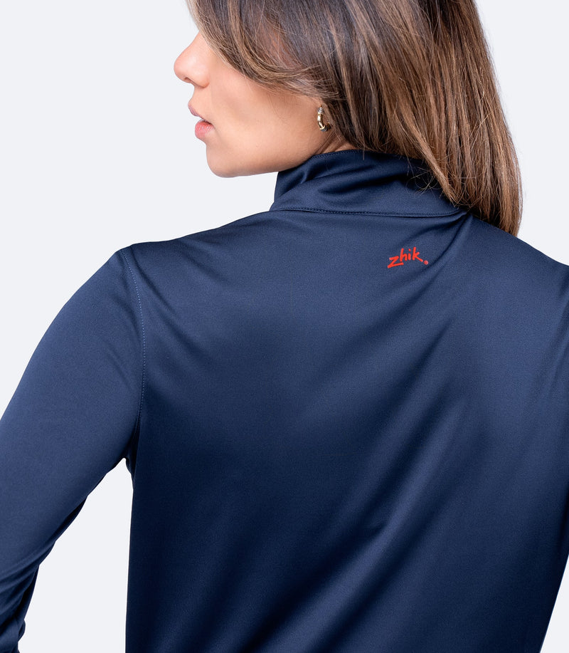 Womens UVActive High Collar 1/4 Zip Top - Navy-5