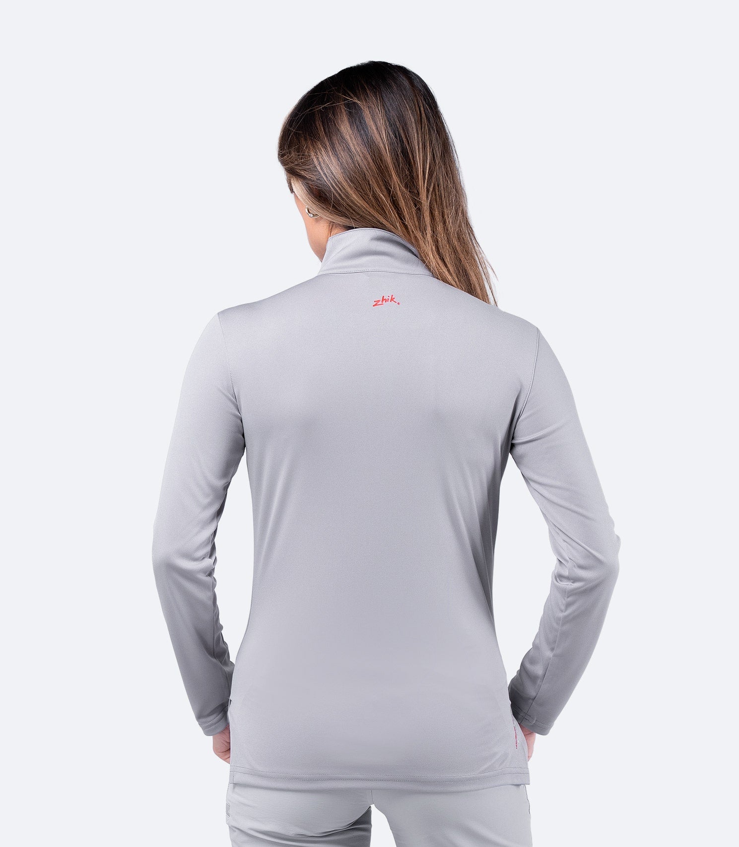 Womens UVActive High Collar 1/4 Zip Top - Grey