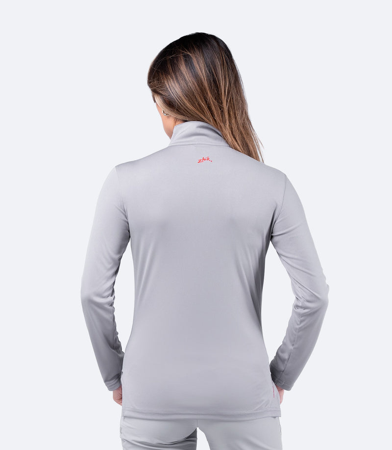 Womens UVActive High Collar 1/4 Zip Top - Grey-2