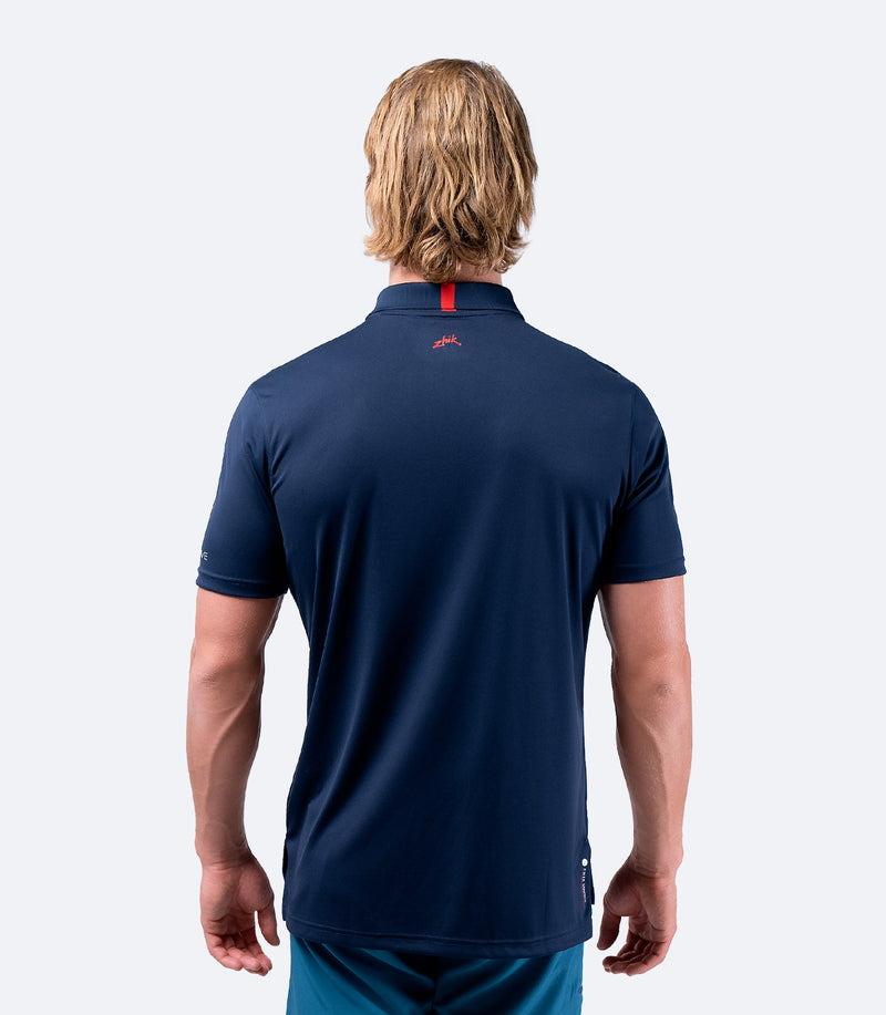 Mens UVActive Zip Sports Polo - Navy-3