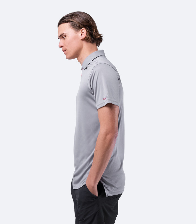 Mens UVActive Zip Sports Polo - Grey-3