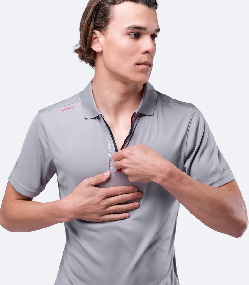 Mens UVActive Zip Sports Polo - Grey-1