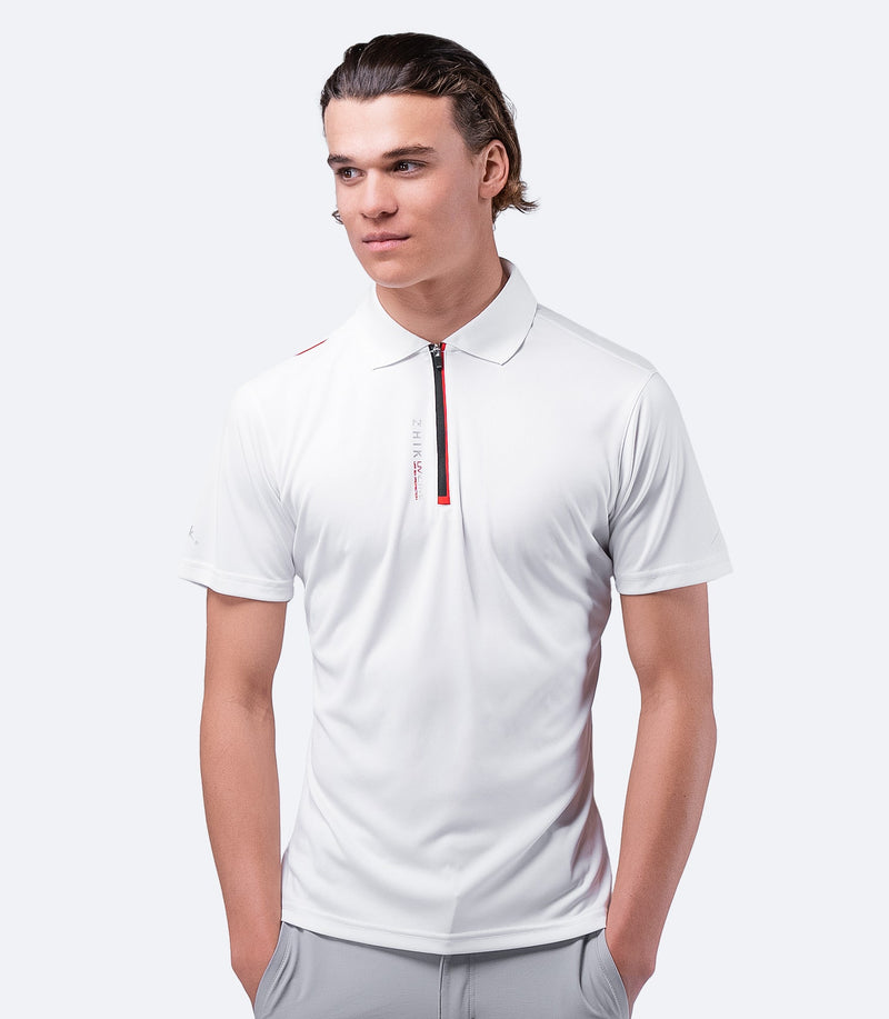 Mens UVActive Zip Sports Polo - White-1