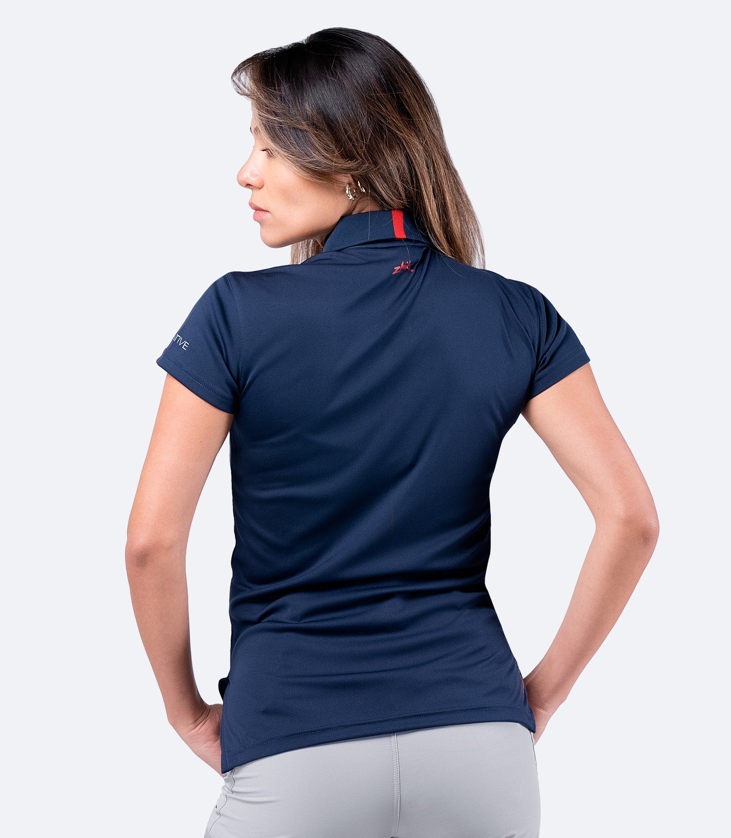 Womens UVActive Zip Sports Polo - Navy