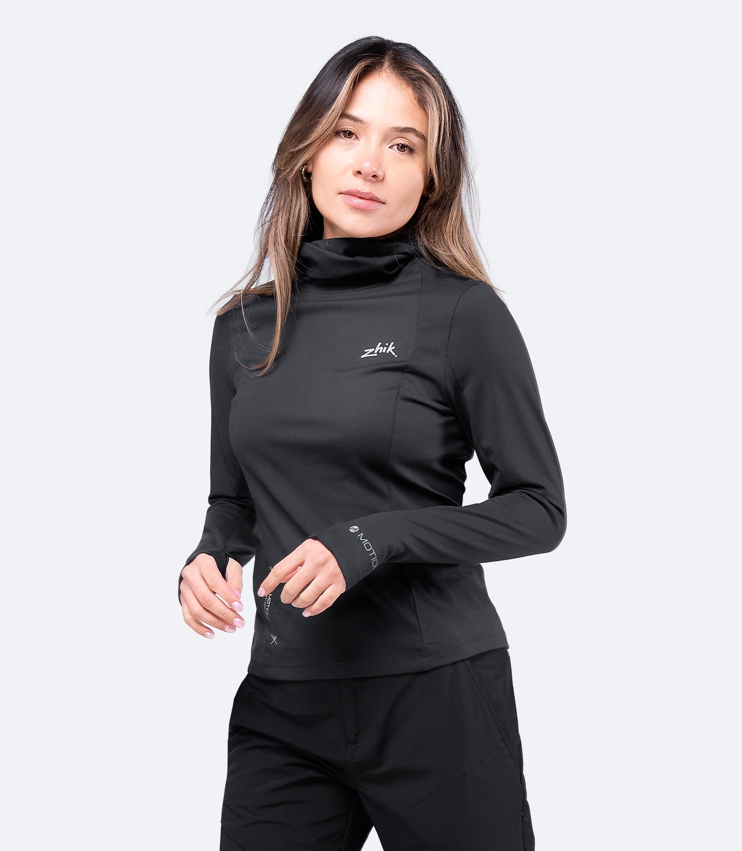 Womens Black ZhikMotion Hooded Top-1