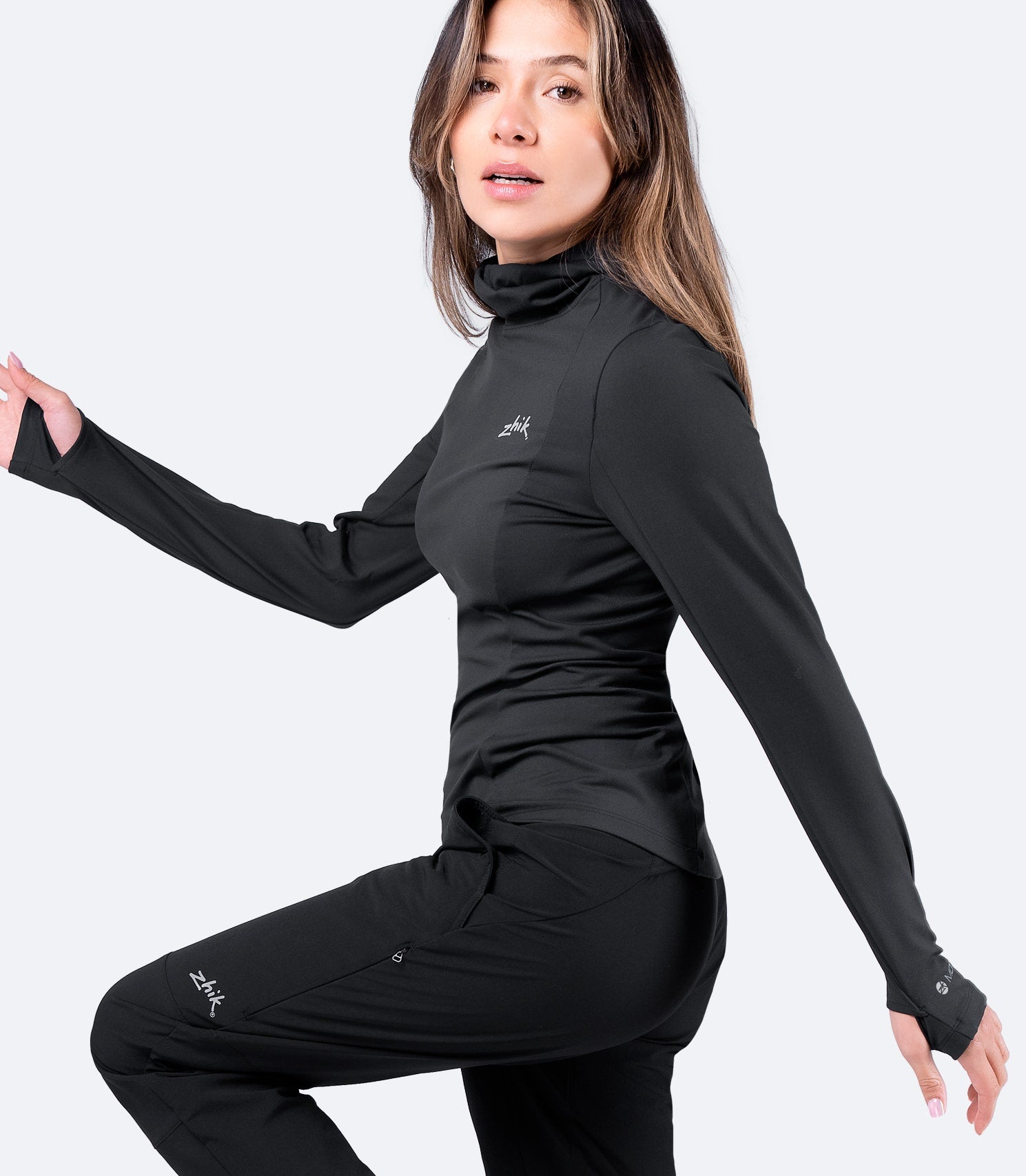 Womens Black ZhikMotion Hooded Top