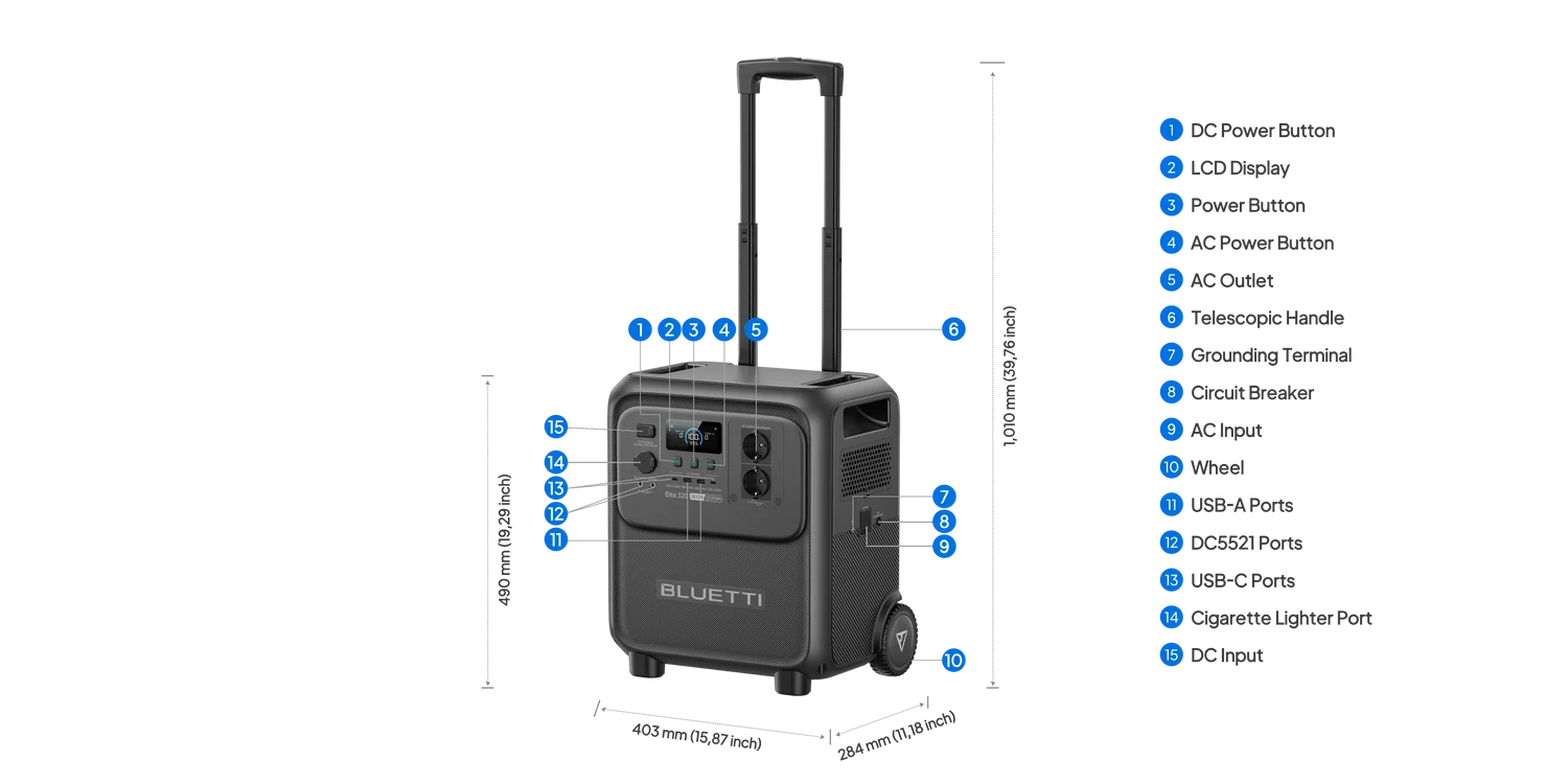BLUETTI Elite 320 Portable Power Station | 1.800W 3.200Wh-5