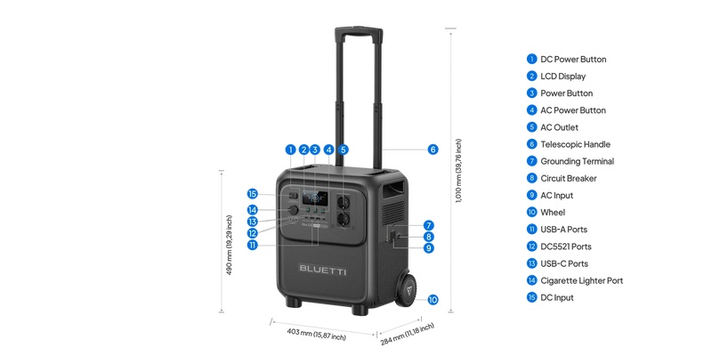 BLUETTI Elite 320 Portable Power Station | 1.800W 3.200Wh-5