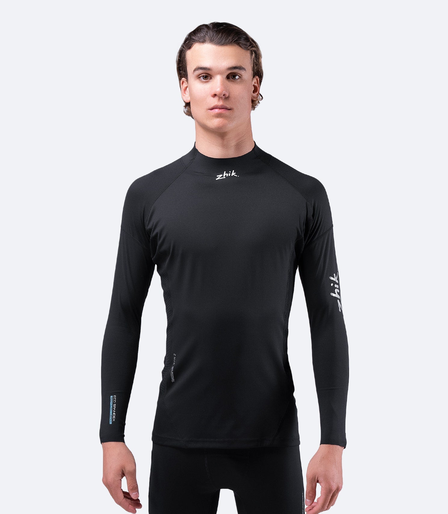 Mens Black Eco Spandex Long Sleeve Top
