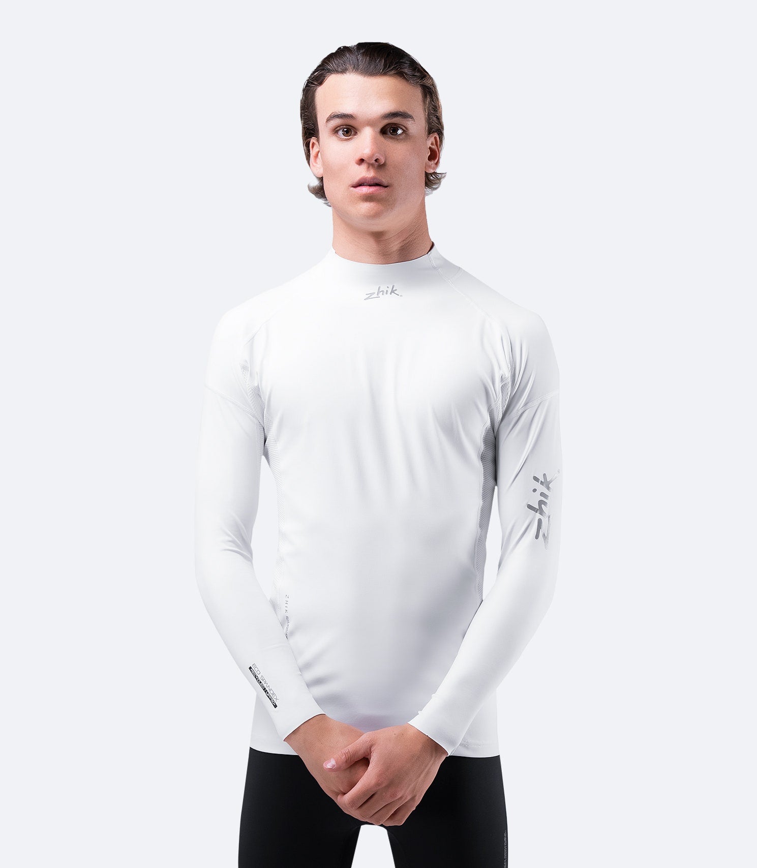 Mens White Eco Spandex Long Sleeve Top-2