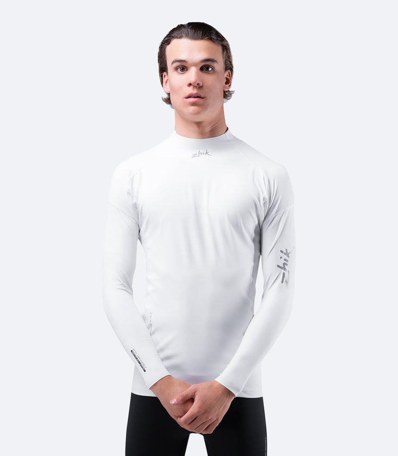 Mens White Eco Spandex Long Sleeve Top-2
