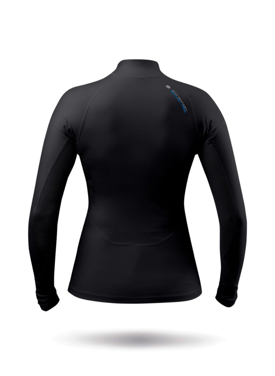 Womens Black Eco Spandex Long Sleeve Top-4