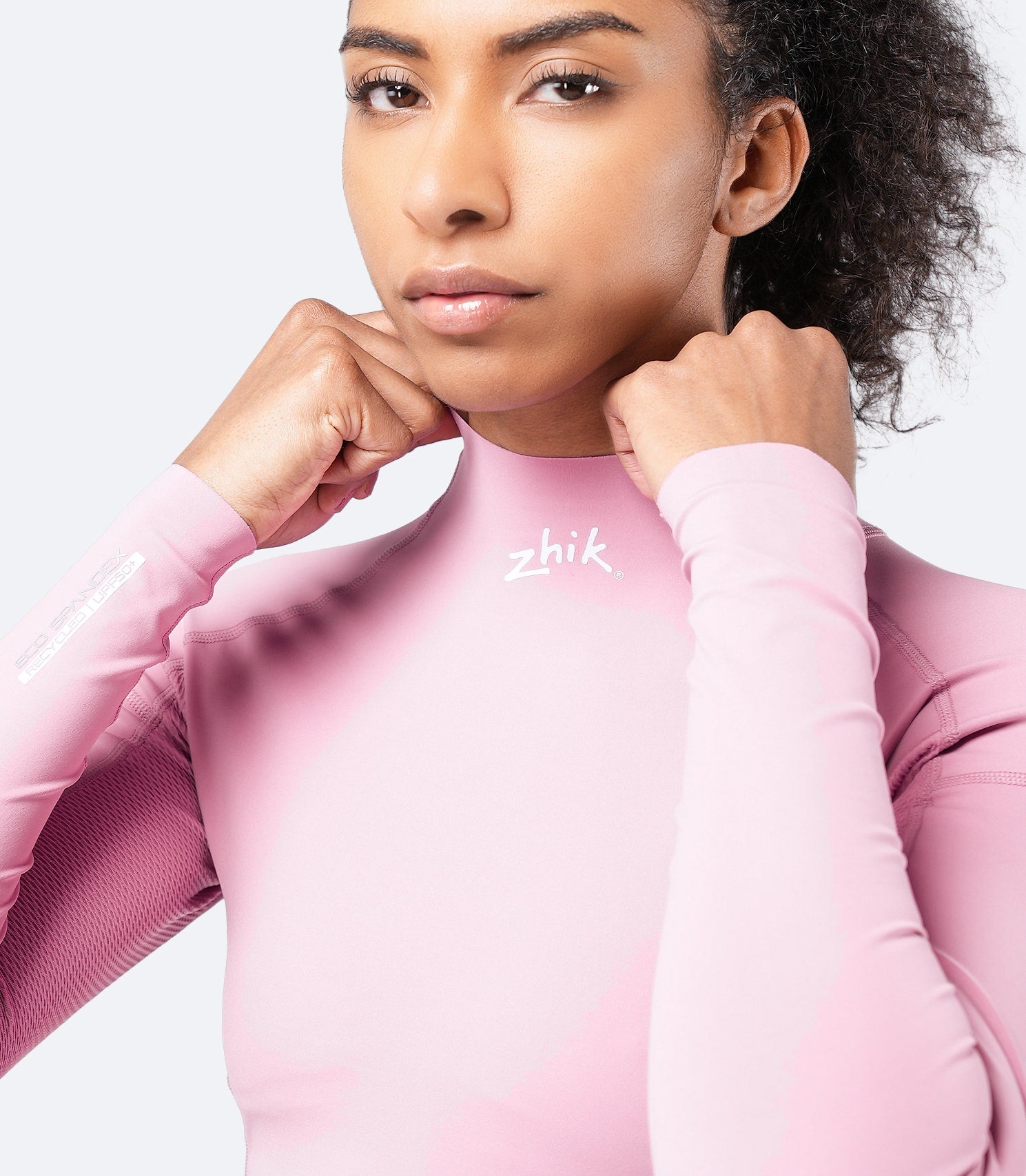 Womens Eco Spandex Long Sleeve Top - Pink-3