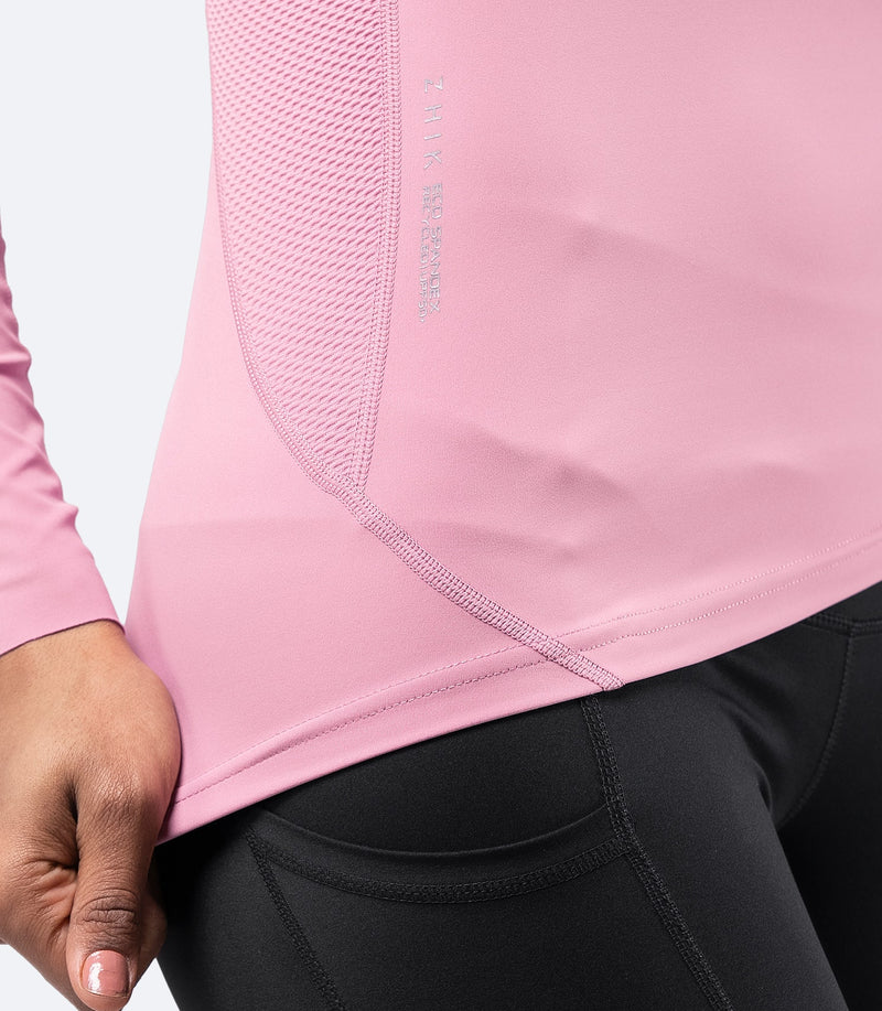 Womens Eco Spandex Long Sleeve Top - Pink-4