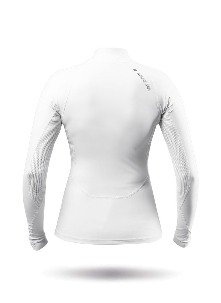 Womens White Eco Spandex Long Sleeve Top-8