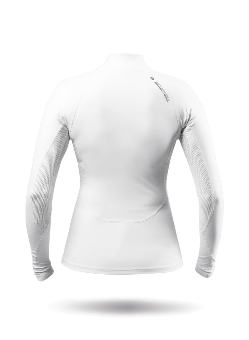 Womens White Eco Spandex Long Sleeve Top-9