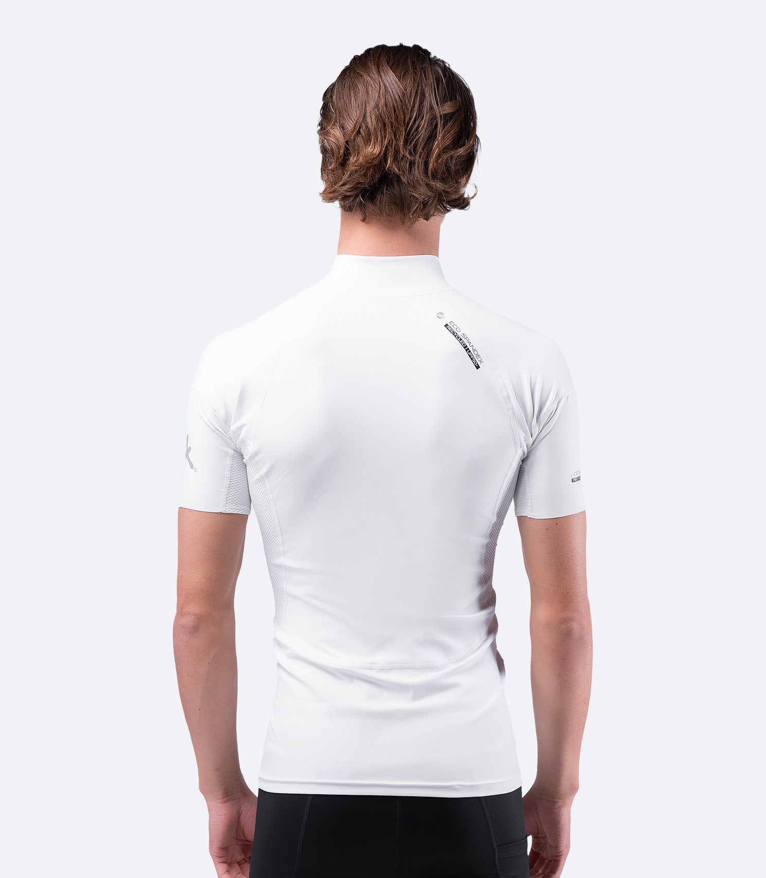Mens White Eco Spandex Short Sleeve Top-5