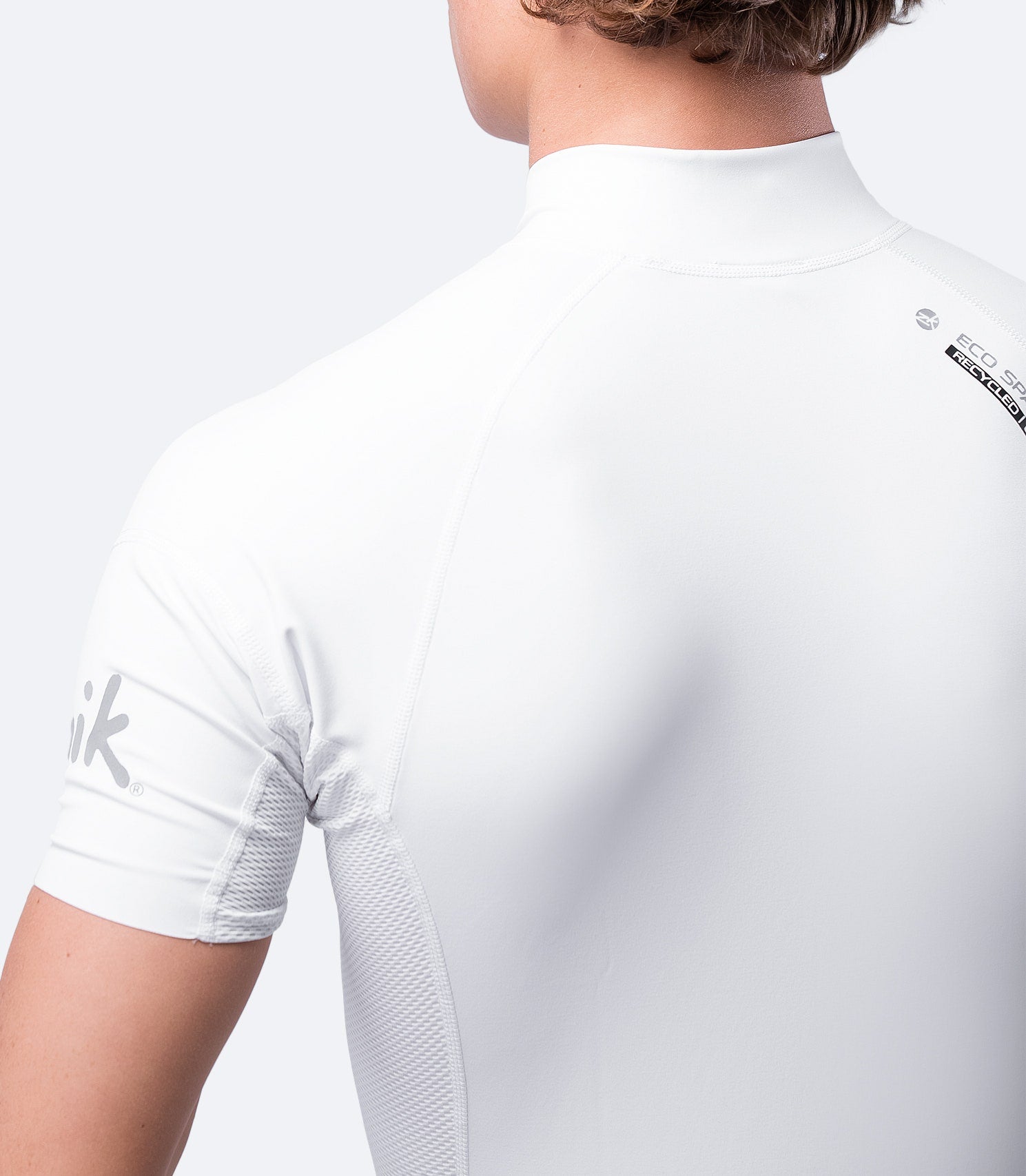 Mens White Eco Spandex Short Sleeve Top-3