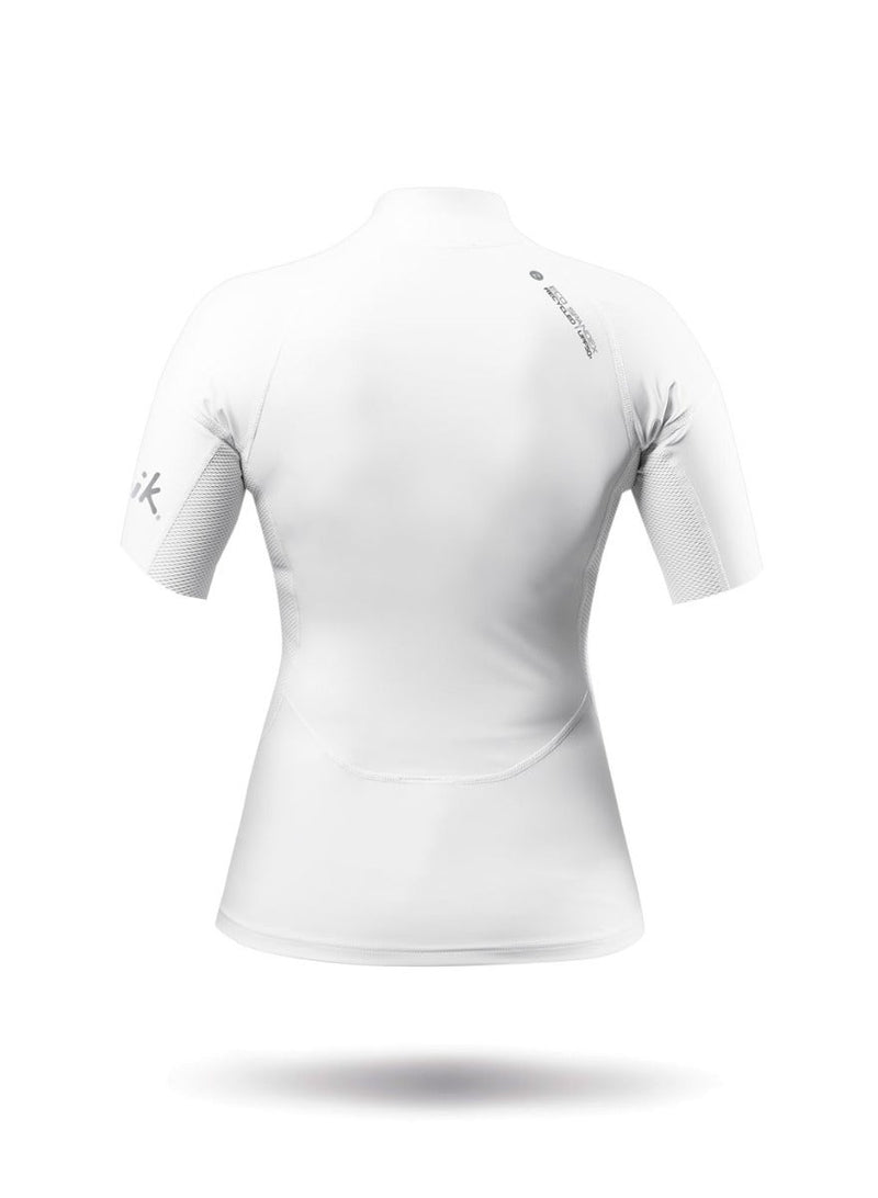 Womens White Eco Spandex Short Sleeve Top-7