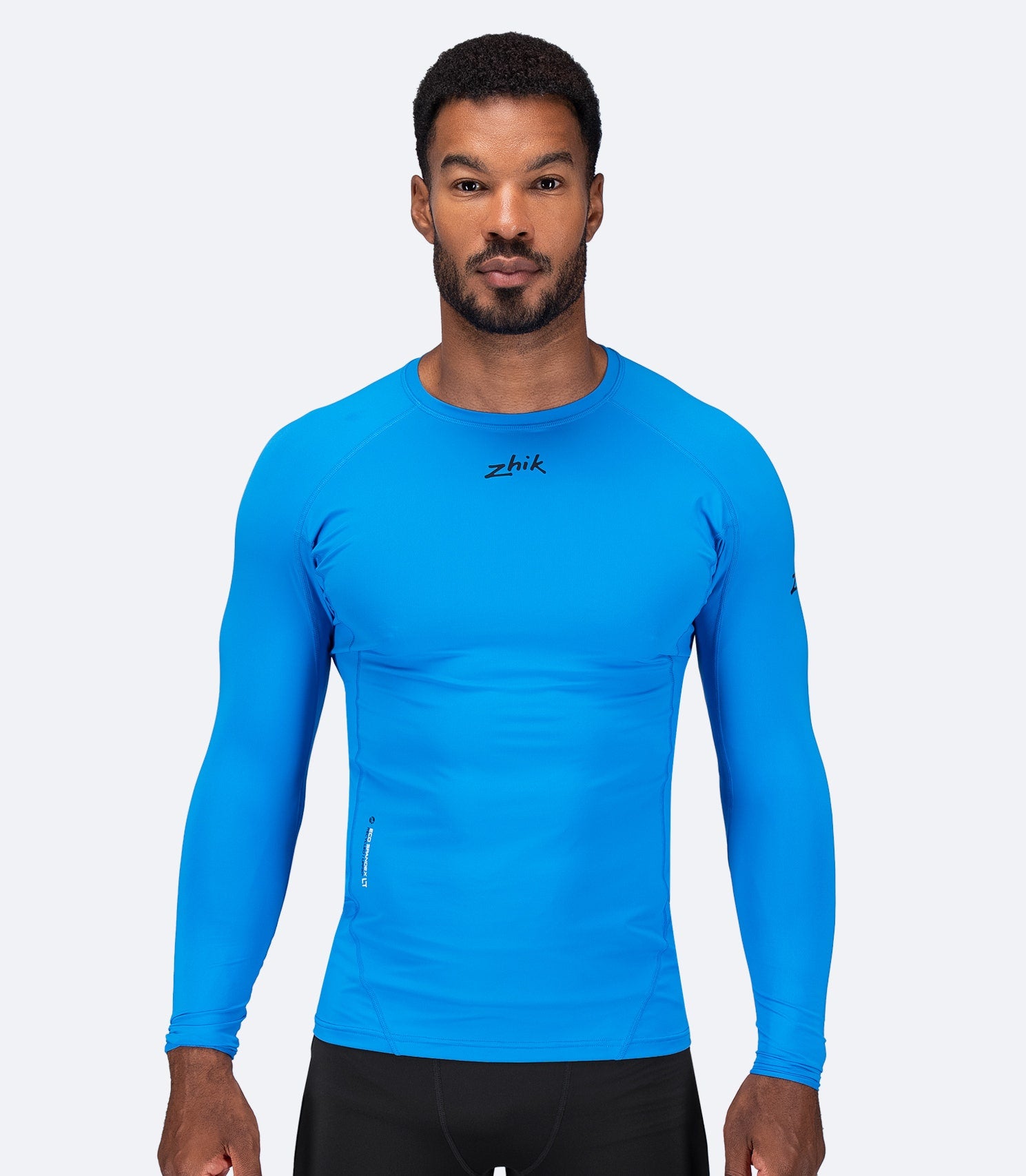 Mens Eco Spandex LT Long Sleeve Baselayer Top - Cyan-2