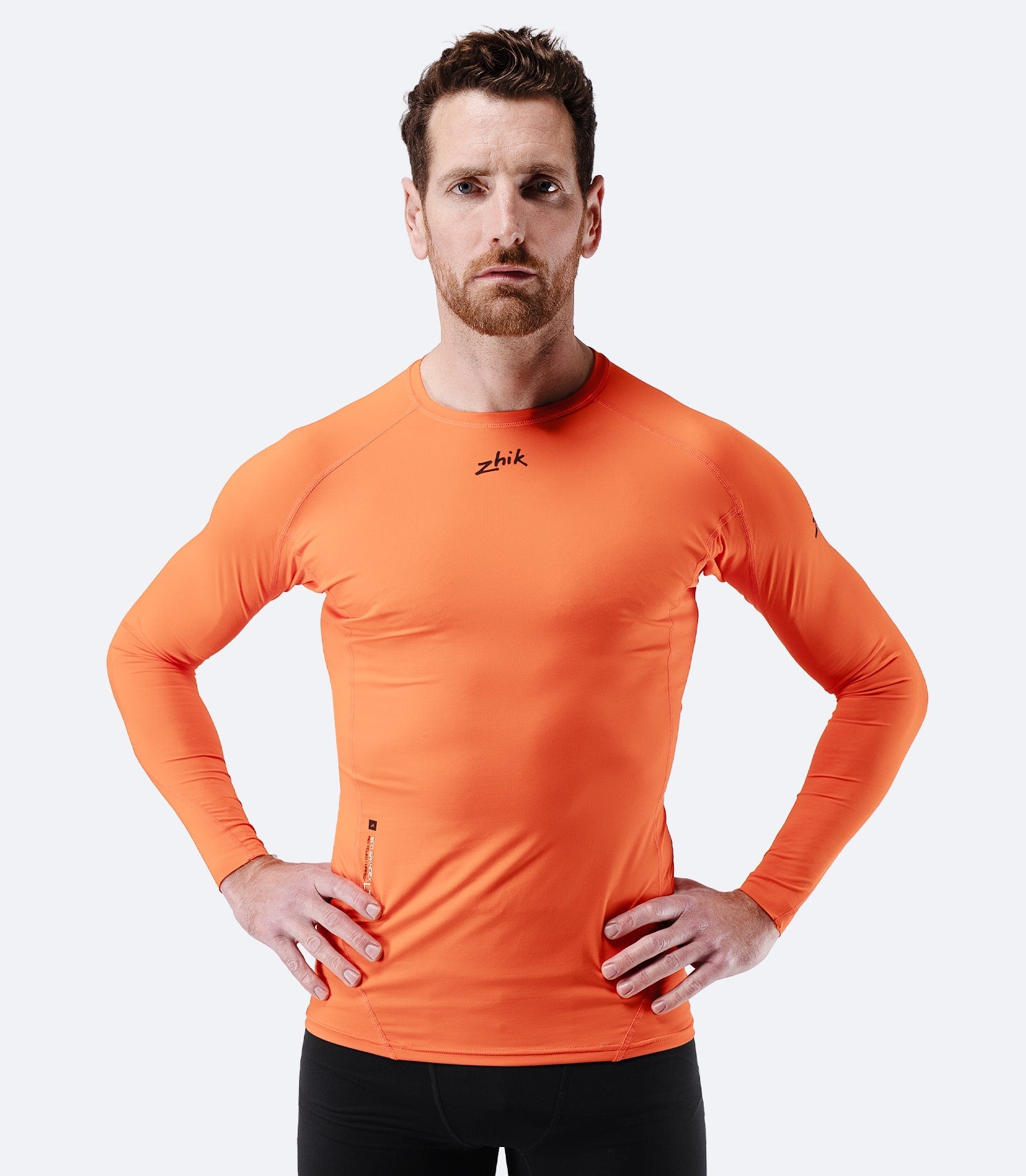 Mens Eco Spandex LT Long Sleeve Baselayer Top - Flame Red-1
