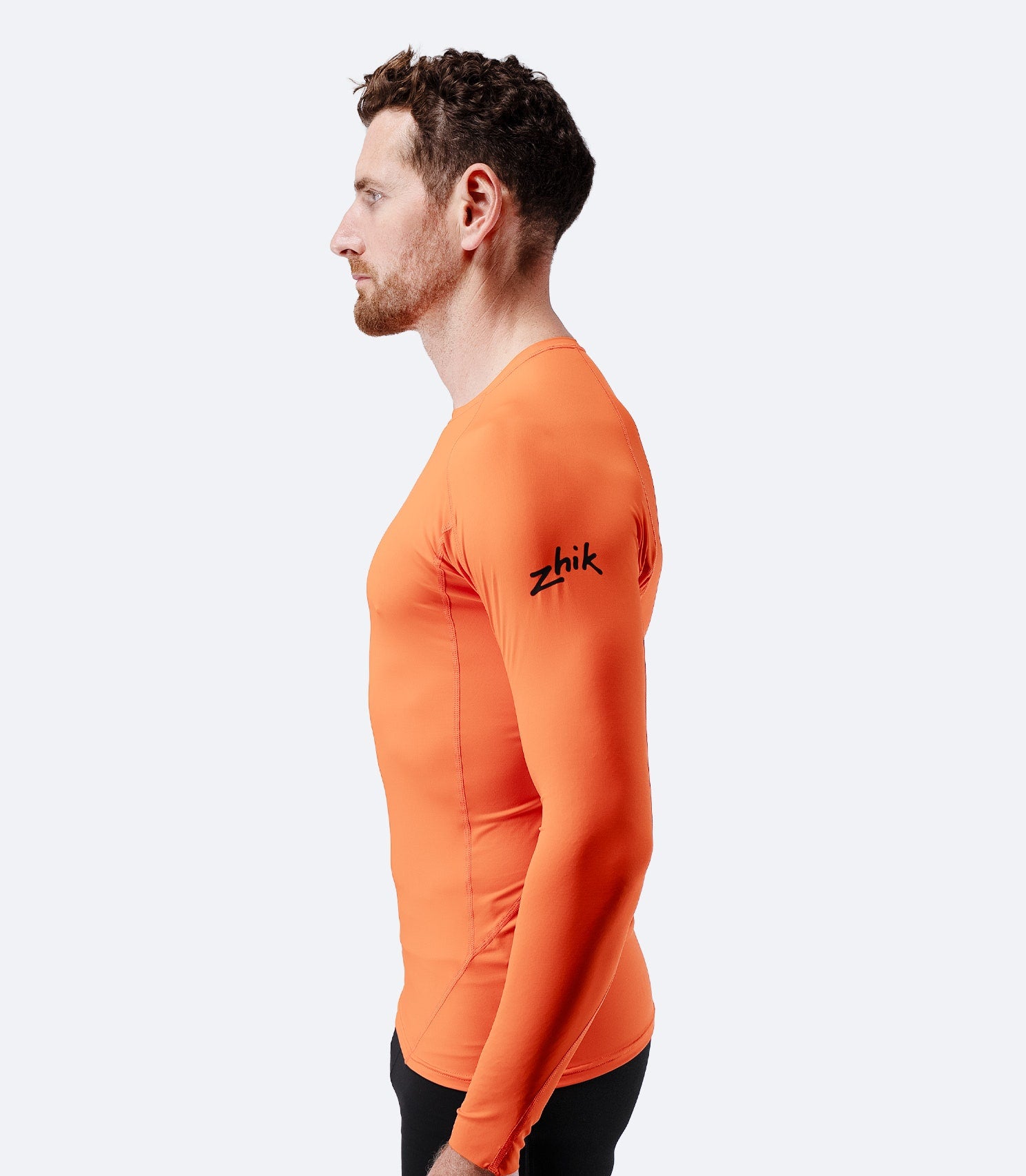 Mens Eco Spandex LT Long Sleeve Baselayer Top - Flame Red-2