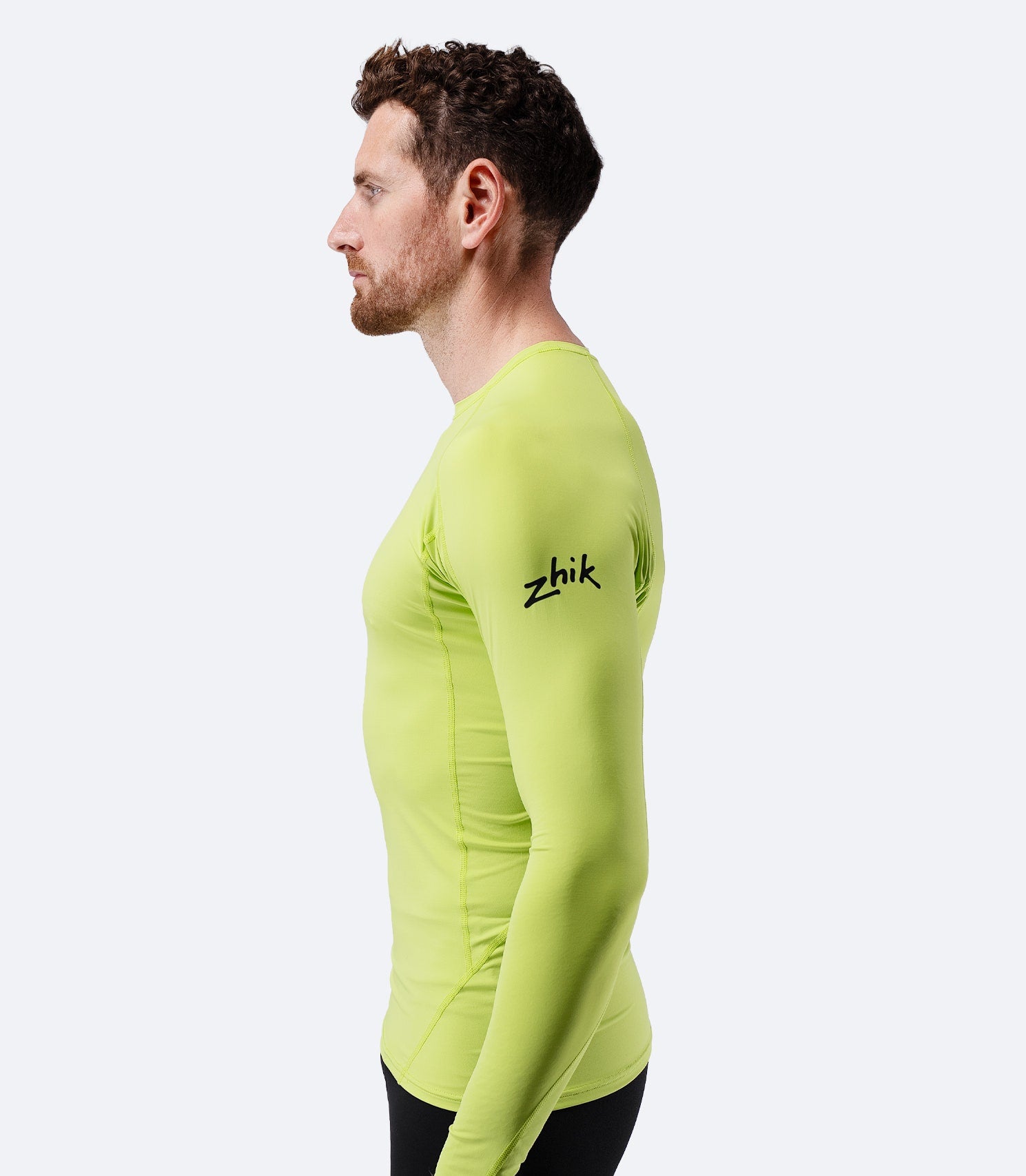 Mens Eco Spandex LT Long Sleeve Baselayer Top - Lime-2