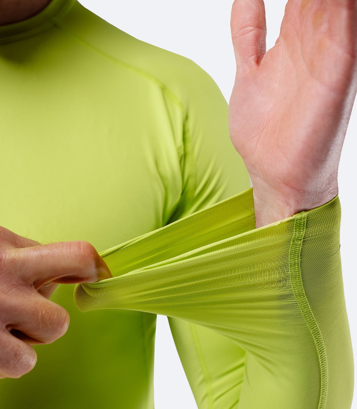 Mens Eco Spandex LT Long Sleeve Baselayer Top - Lime-4
