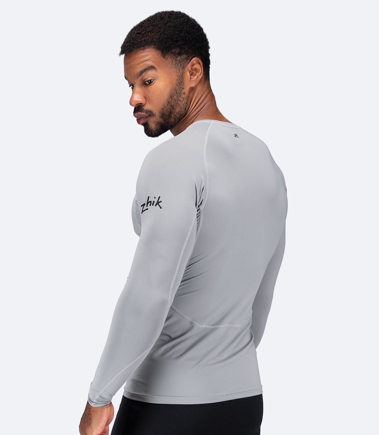 Mens Eco Spandex LT Long Sleeve Baselayer Top - Platinum-2
