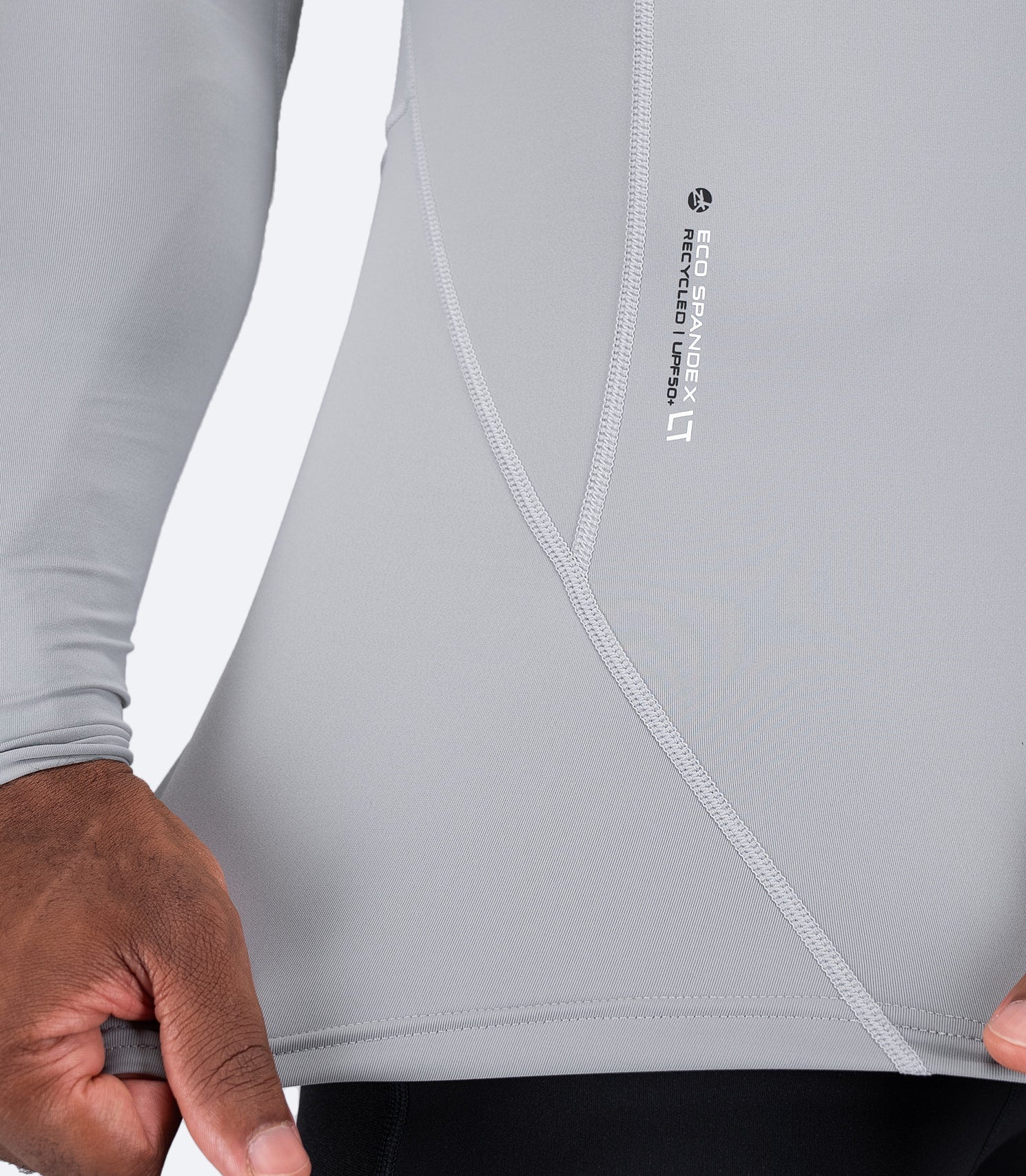 Mens Eco Spandex LT Long Sleeve Baselayer Top - Platinum-4