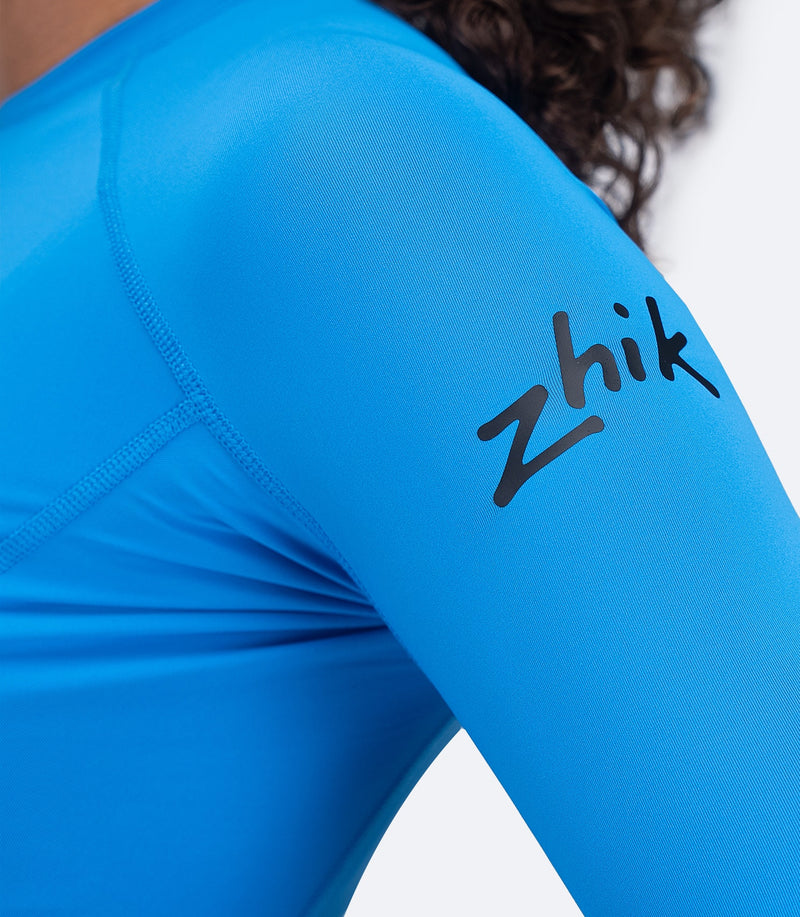 Womens Eco Spandex LT Long Sleeve Baselayer Top - Cyan-5