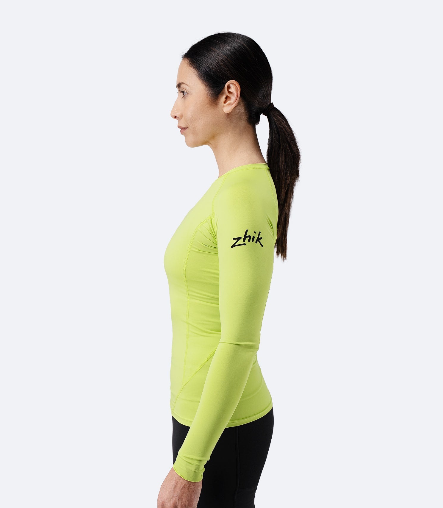 Womens Eco Spandex LT Long Sleeve Baselayer Top - Lime-3