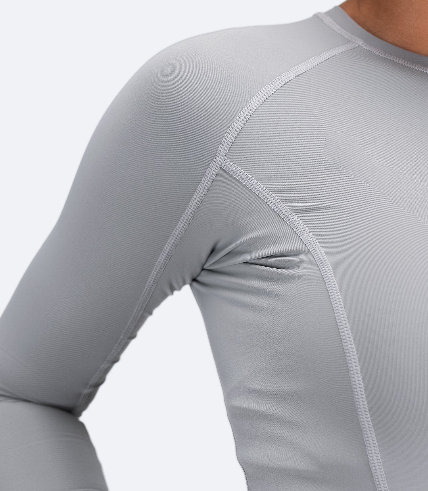 Womens Eco Spandex LT Long Sleeve Baselayer Top - Platinum-4