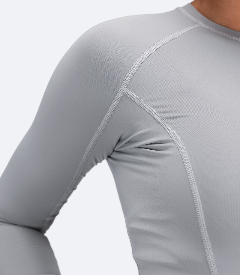 Womens Eco Spandex LT Long Sleeve Baselayer Top - Platinum-4
