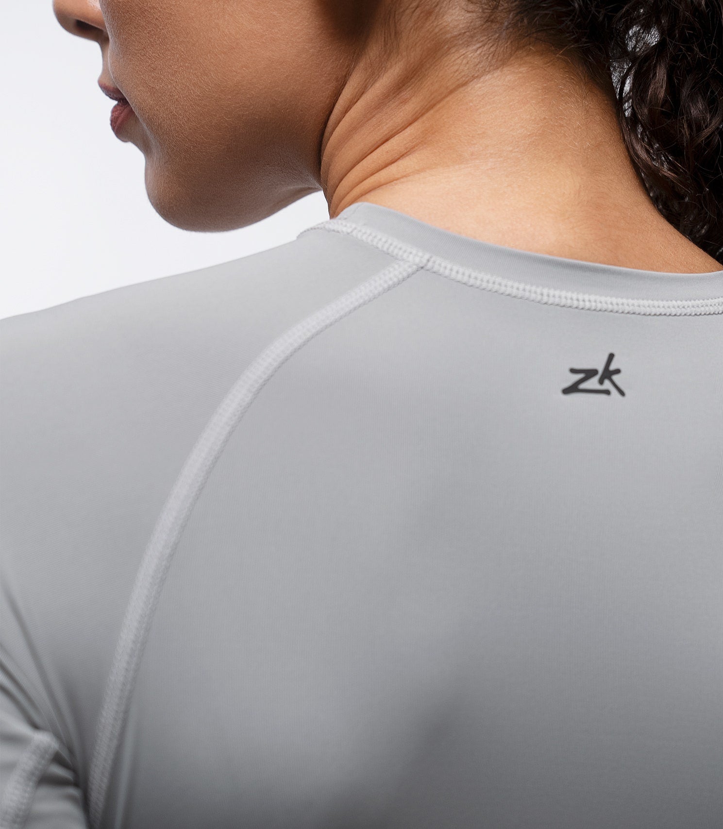 Womens Eco Spandex LT Long Sleeve Baselayer Top - Platinum-5