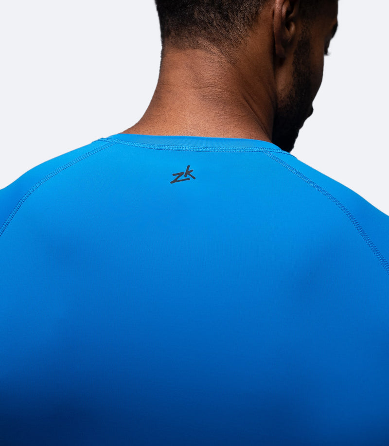 Mens Eco Spandex LT Short Sleeve Baselayer Top - Cyan-3