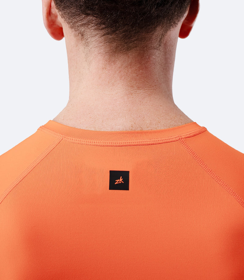 Mens Eco Spandex LT Short Sleeve Baselayer Top - Flame Red-4