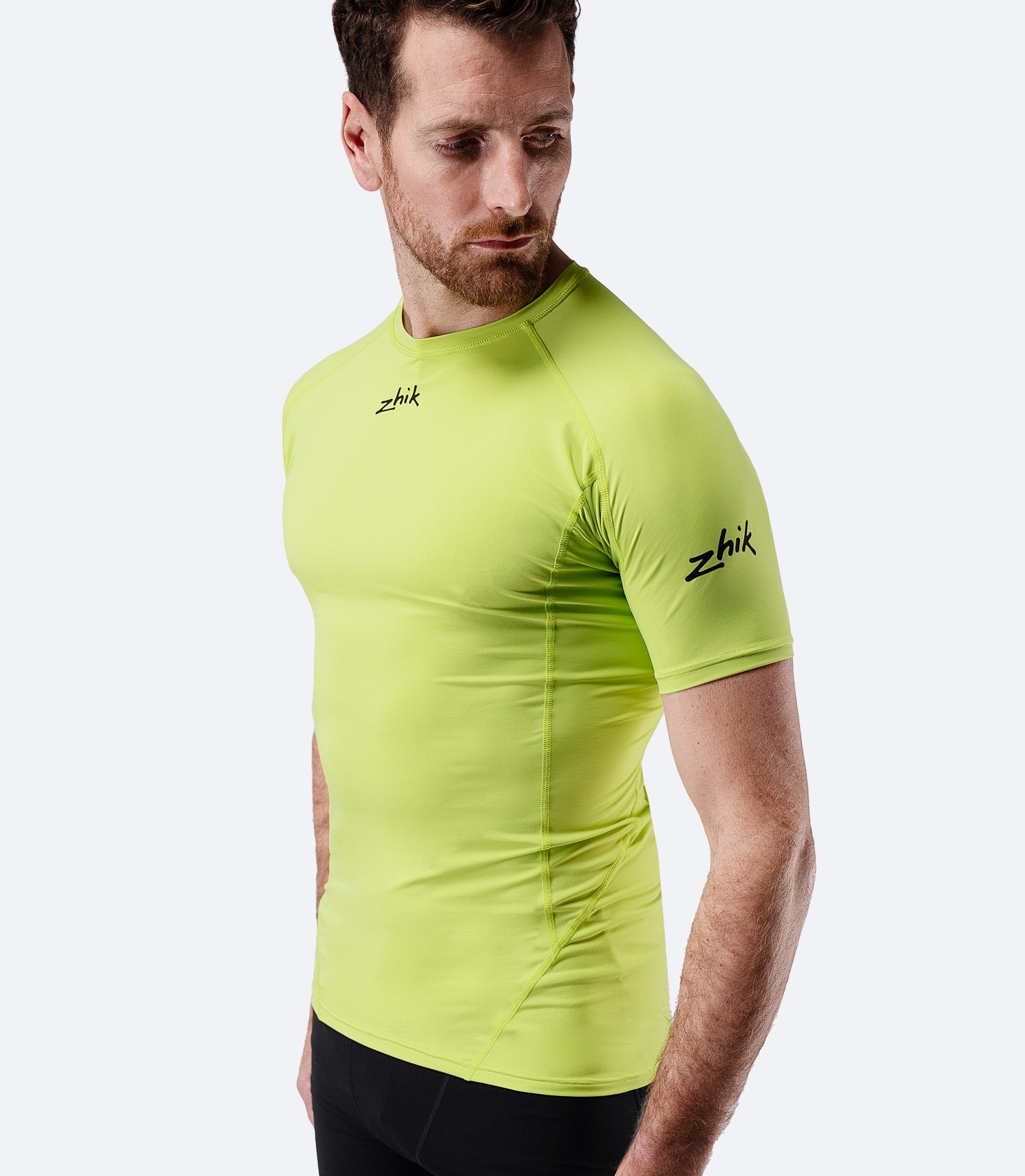 Mens Eco Spandex LT Short Sleeve Baselayer Top - Lime