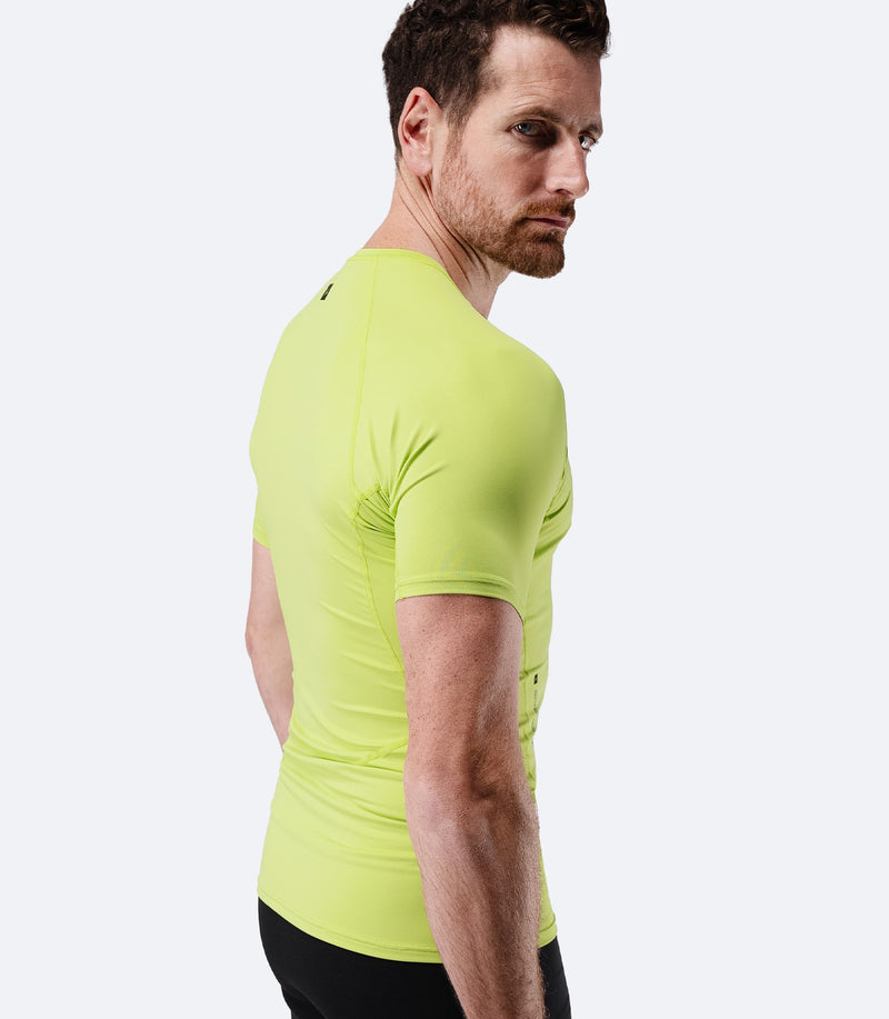 Mens Eco Spandex LT Short Sleeve Baselayer Top - Lime-3