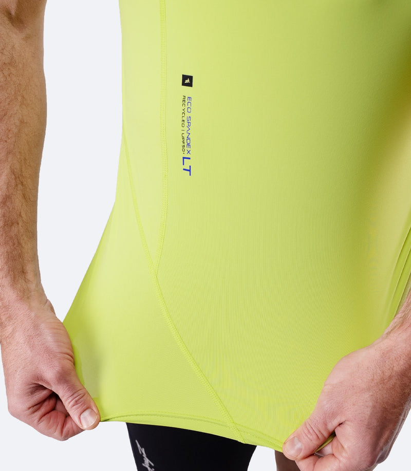 Mens Eco Spandex LT Short Sleeve Baselayer Top - Lime-5