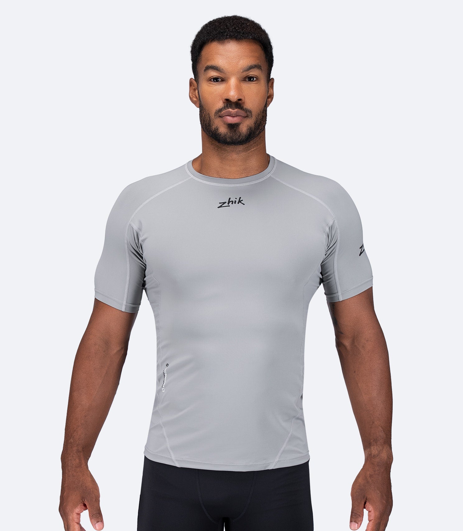 Mens Eco Spandex LT Short Sleeve Baselayer Top - Platinum