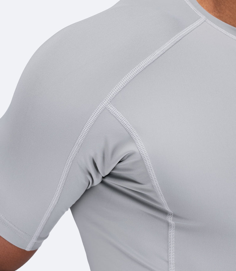 Mens Eco Spandex LT Short Sleeve Baselayer Top - Platinum-2