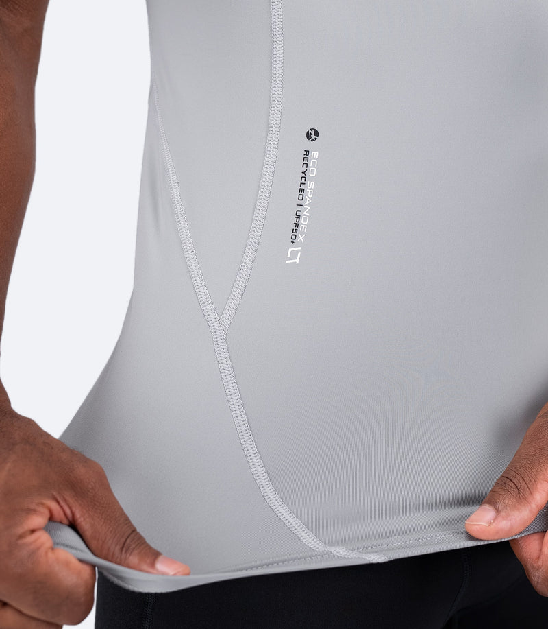 Mens Eco Spandex LT Short Sleeve Baselayer Top - Platinum-3