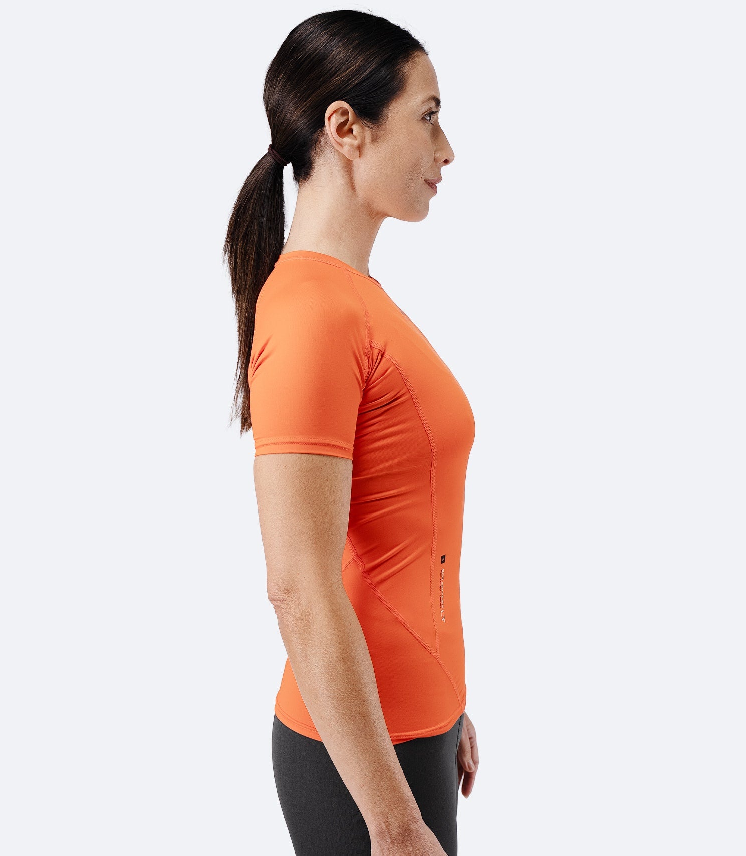 Womens Eco Spandex LT Short Sleeve Baselayer Top - Flame Red-3