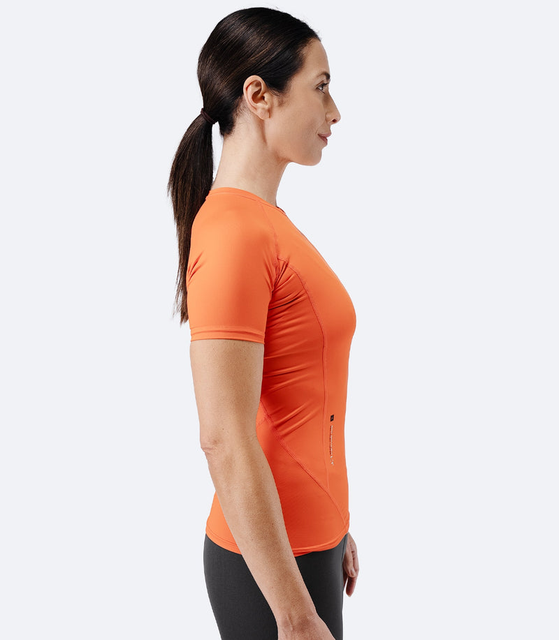 Womens Eco Spandex LT Short Sleeve Baselayer Top - Flame Red-3