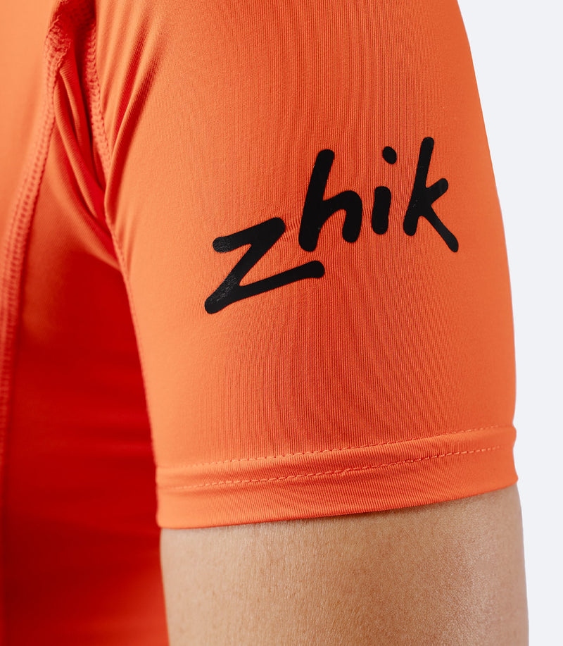 Womens Eco Spandex LT Short Sleeve Baselayer Top - Flame Red-5