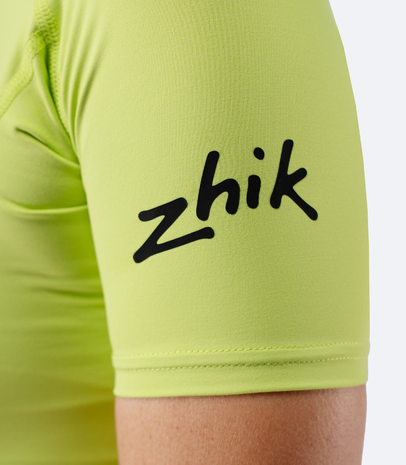 Womens Eco Spandex LT Short Sleeve Baselayer Top - Lime-4