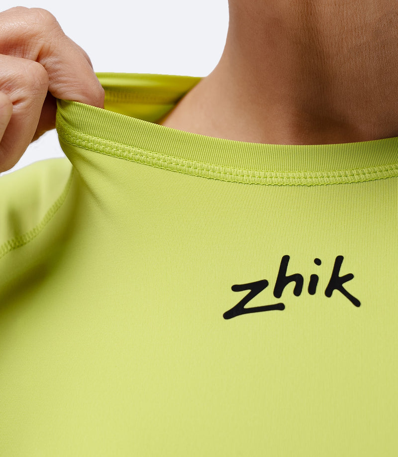 Womens Eco Spandex LT Short Sleeve Baselayer Top - Lime-5