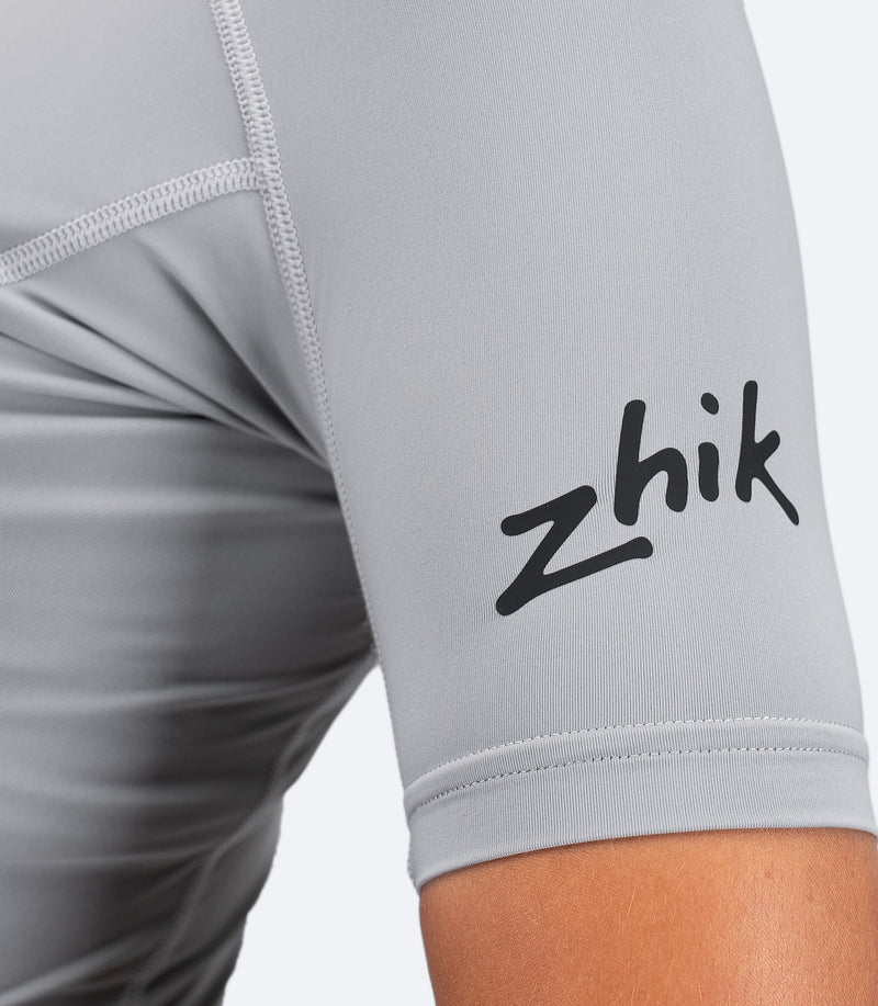 Womens Eco Spandex LT Short Sleeve Baselayer Top - Platinum-5